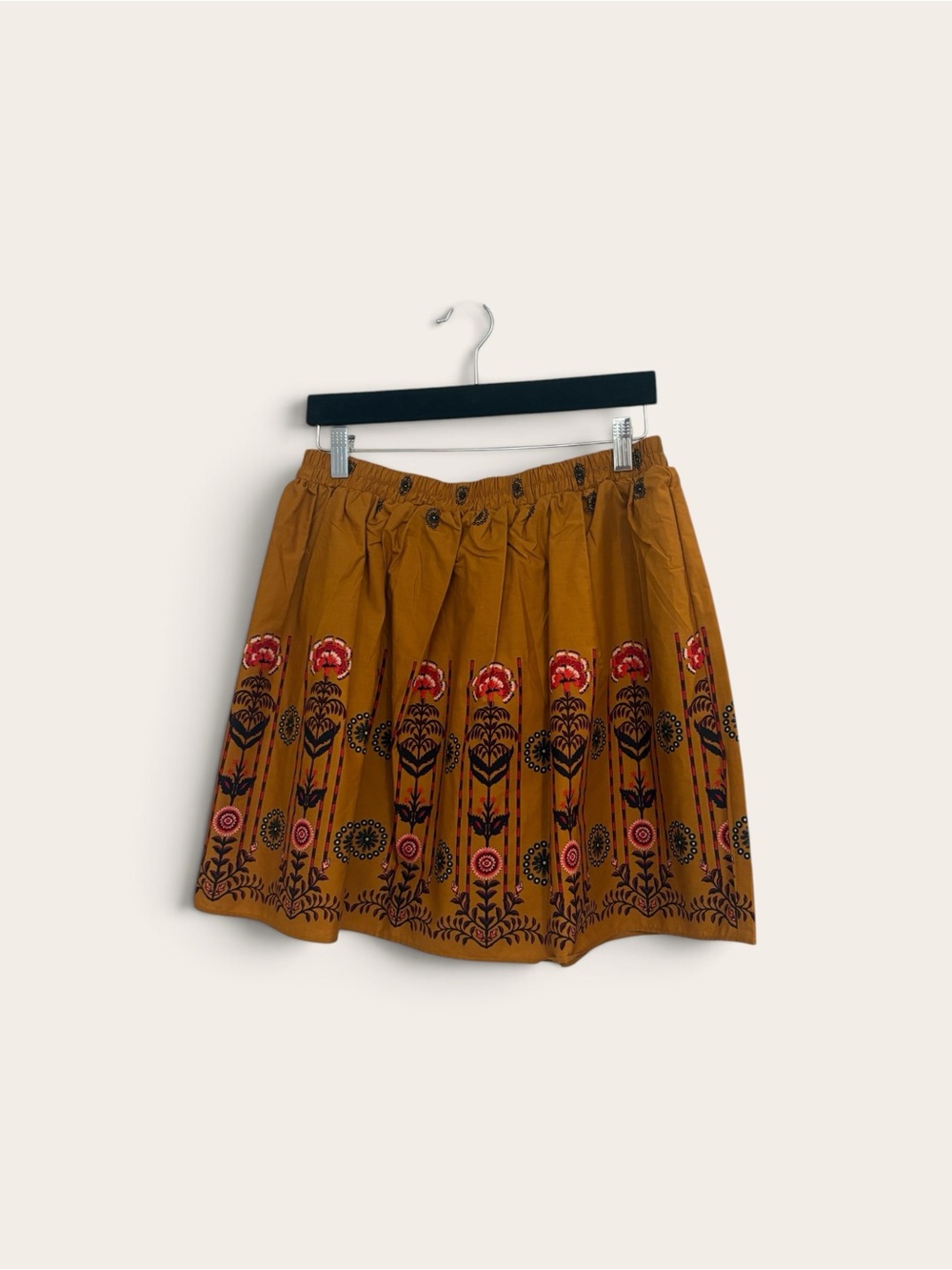 Girls' Mustard Floral Folk Print Skirt